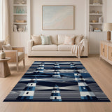 Navy Lighthouse Coastal Area Rug