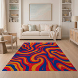 Vibrant Swirl Abstract Area Rug
