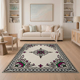 Ornate Purple Green Medallion Persian Area Rug