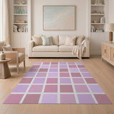 Pastel Pink Lavender Geometric Area Rug