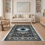 Evil Eye Grey Heritage Tribal Rug