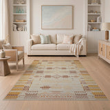 Terracotta Beige Southwestern Geometric Area Rug