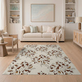 Brown Floral Vintage Area Rug