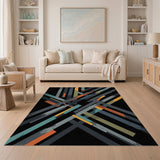 Multi-color and Patterns Bold Multi-Color Geometric Stripe Area Rug