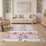 Multi-color and Patterns Colorful Cartoon Pets Kids Area Rug