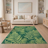 Lush Fern Grove Green Green Area Rug