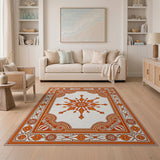 Orange Star Medallion Persian Area Rug