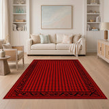 Red Houndstooth Heritage Area Rug