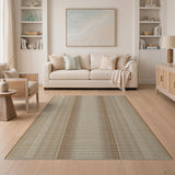 Brown and Tan Tan Beige Striped Woven Area Rug