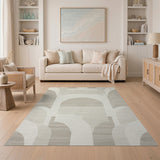 Modern Arch Geometric Beige Area Rug
