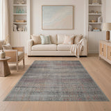 Distressed Multi-Color Striped Area Rug