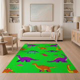 Kids Cartoon Playful Cartoon Dinosaur Kids Area Rug