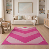 Vibrant Pink Chevron Area Rug