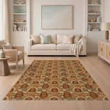 Backpack Compass Brown Area Rug