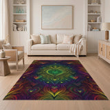 Rainbow Heart Swirl Area Rug