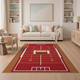 Red Football Field Area Rug