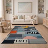 Bold Multi-Color Geometric Modern Area Rug
