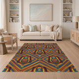 Rainbow Backpack Geometric Area Rug