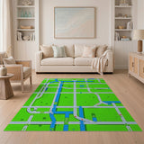 Whimsical Train Track Adventure Area Rug
