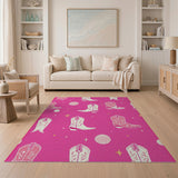 Pink Disco Cowboy Boots Area Rug