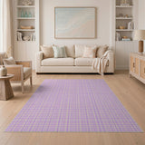 Purple Gingham Checkered Area Rug