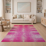 Ombre Pink Zebra Stripe Area Rug