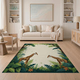 Playful Jungle Giraffes Area Rug