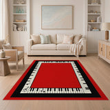 Red Piano Keys Area Rug