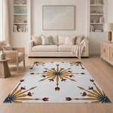 Orange Starburst Southwestern Area Rug