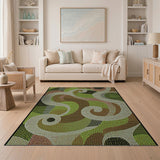 Abstract Swirl Multi-Color Area Rug