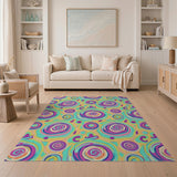 Multi-color and Patterns Vibrant Swirl Abstract Multi-Color Area Rug