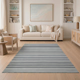 Bold Striped Geometric Modern Bold Black White Striped Woven Area Rug