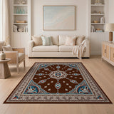 Brown Persian Medallion Area Rug