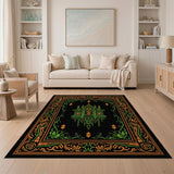 ODIKA Gothic Haunted Manor Washable Area Rug - Low Pile Spooky Whimsical Home Decor