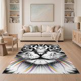 Rainbow Whiskers Cat Area Rug