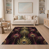 Majestic Peacock Feathers Area Rug