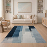 Blue and Teal Blue Teal Vertical Stripe Area Rug