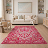Pink Hearts Persian Area Rug