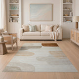 Beige and Neutral Abstract Area Abstract Beige Neutral Organic Shapes Area Rug