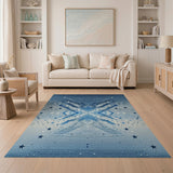 Starry Blue Geometric Area Rug