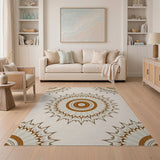 Tan Mandala Sunburst Area Rug