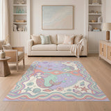 Pastel Mermaid Washable Area Rug