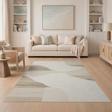 Abstract Beige Curves Area Rug