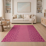 Hot Pink Leopard Print Area Rug