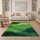 Abstract Green Wave Hills Area Rug