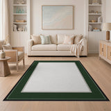 Emerald Green Framed Border Area Rug