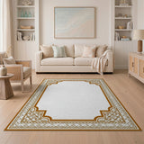 Brown and Tan Ornate Heritage Tribal Border Area Rug