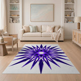 Geometric Modern Purple Starburst Geometric Area Rug