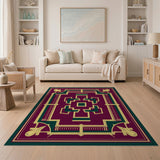 Purple Geometric Art Deco Area Rug