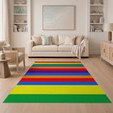 Geometric Modern Multi-color and Patterns Vibrant Rainbow Stripe Area Rug